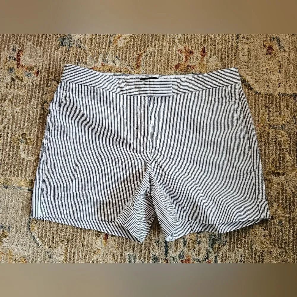 Ann Taylor blue and white striped shorts sz 6 with 4.5" inseam